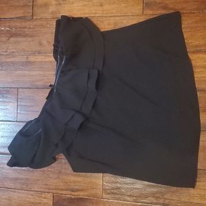 Black Ruffle One shoulder To